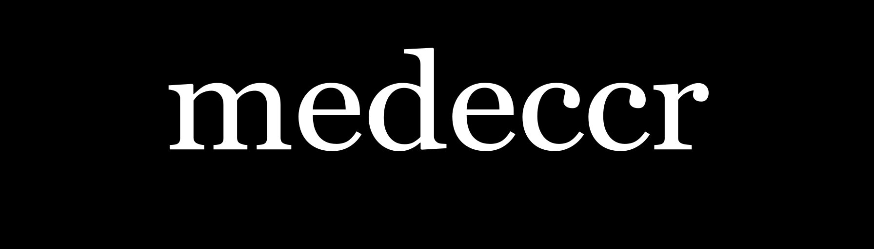 MEDECCR white on black logo